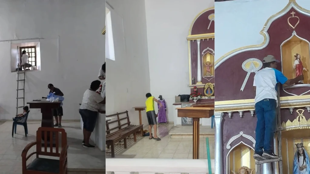 Los feligreses de la Ermita de Nueva Armenia vendieron baleadas, camisetas y hasta rifas para restaurar su iglesia. El templo fue renovado en su totalidad.