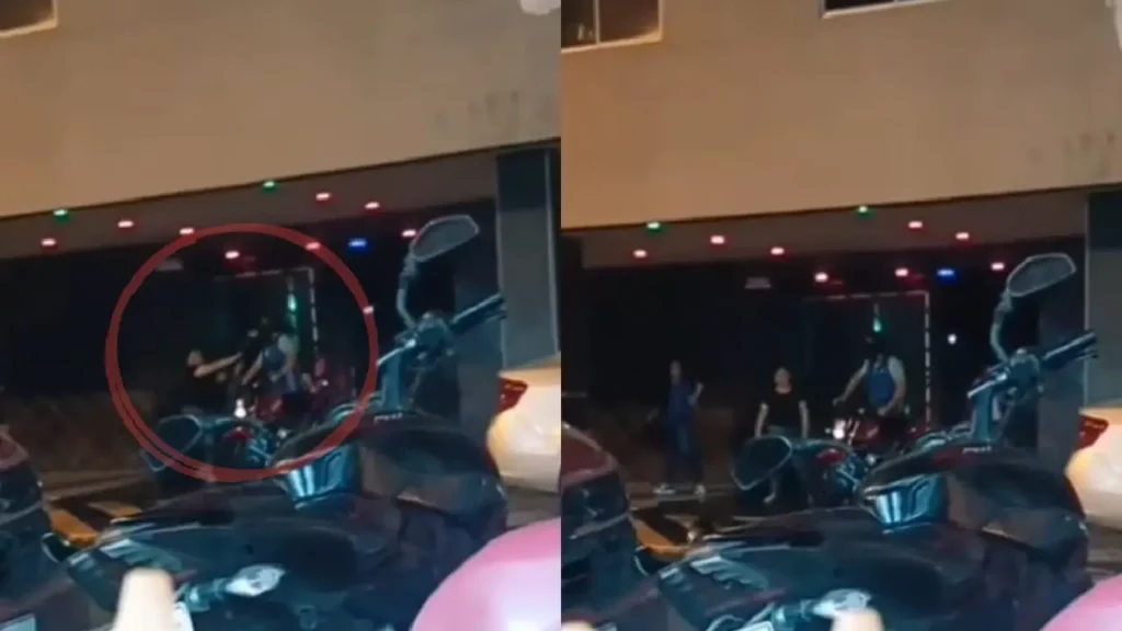 Descubrió a su esposo saliendo del hotel y estrelló a la amante contra el suelo