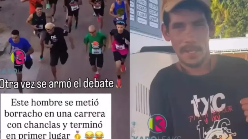 Hombre borracho y en ‘chancletas’ se metió a una maratón y ganó el primer lugar
