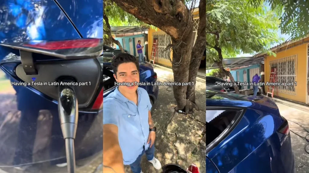 Hondureño muestra cómo carga su carro electrico en casa