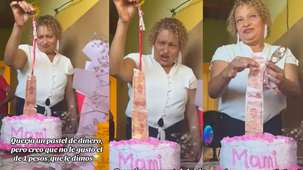 ‘No le gustó’: hondureños regalan pastel con billetes de 1 lempira a su madre
