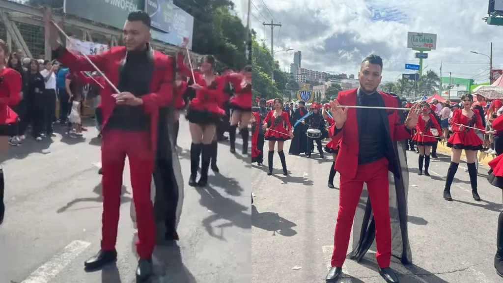 El ‘palillón’ más viral de Honduras regresa a los desfiles con una capa negra