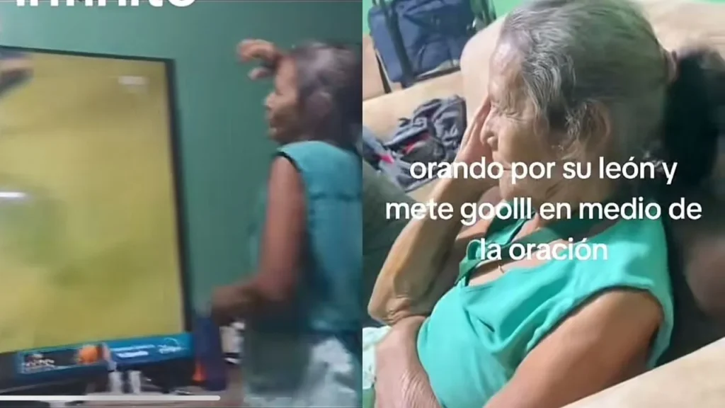 Abuela hondureña reza por Olimpia y festejó un gol en plena oración