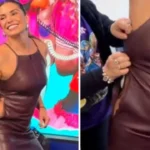 Presentadora sufre accidente en plena transmisión en vivo tras romperse el vestido