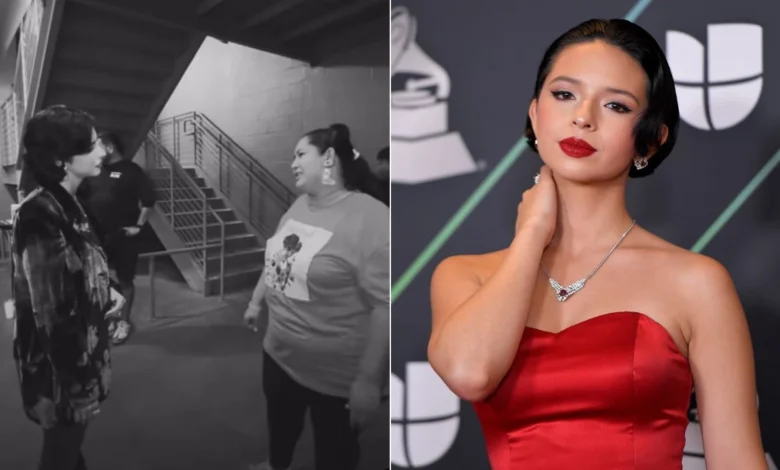 'Me haces fuerte': Hondureña rompe en llanto al conocer a Ángela Aguilar