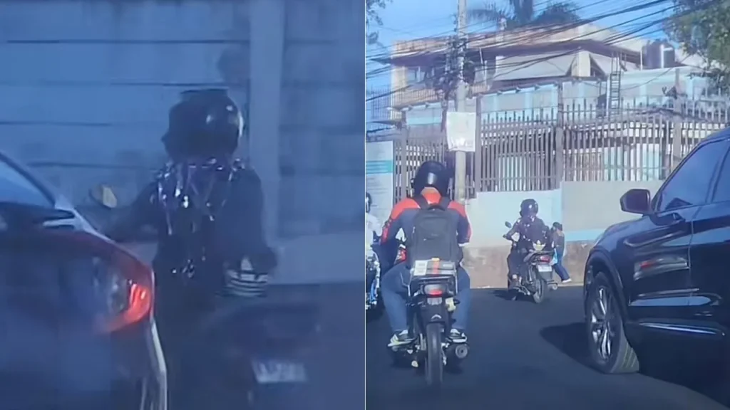 VIDEO: Motociclista usa camiseta brillante en lugar de chaleco reflectante