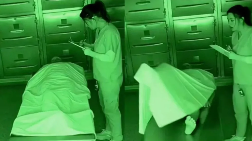 Cámara capta supuesto cadáver levantándose en una morgue, ¿real?