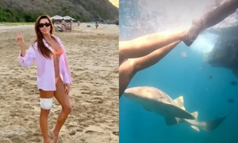 VIDEO SENSIBLE: Mujer es mordida por tiburón en una playa