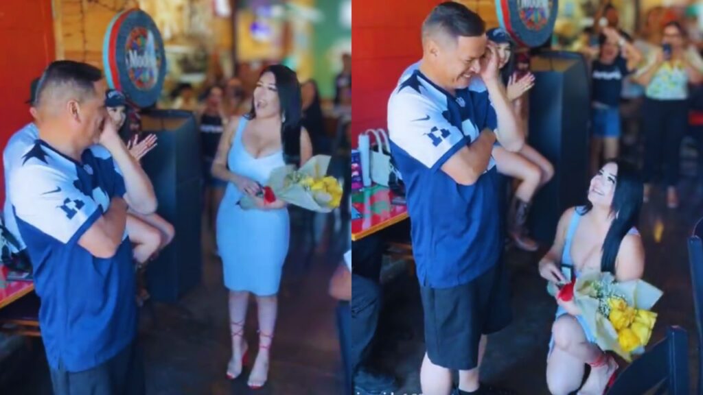 Vídeo | ¿Dijo que sí? Mujer pidió matrimonio a su novio mientras miraba el fútbol