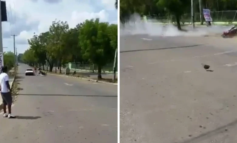 Usa tu casco video de accidente de moto: contexto del clip completo en Twitter