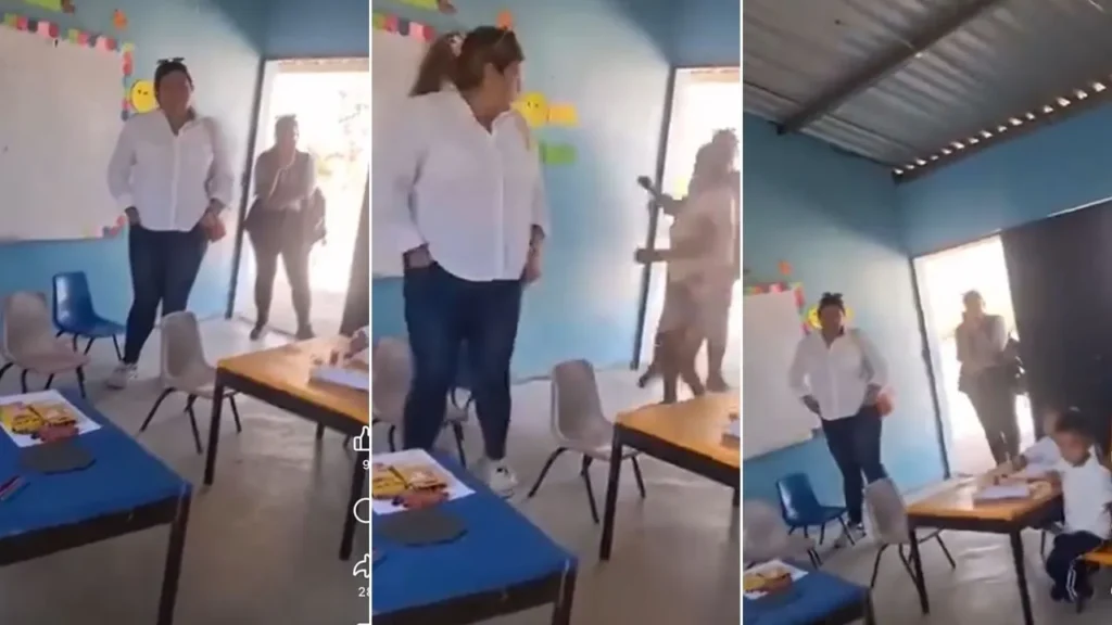 VIDEO: Maestra y madre de familia se van a los golpes en escuela de El Paraíso