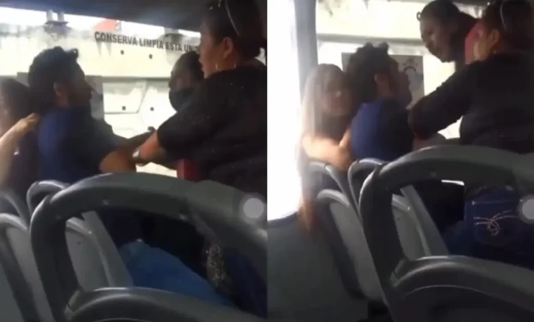 'Por esta p*': embarazada 'macanea' a la amante de su esposo dentro de bus