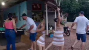 VIDEO: Mujer fajea a su esposo tras sorprenderlo con la supuesta amante