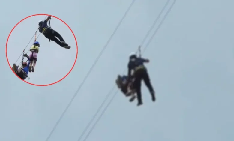 VIDEO: Momento de tensión en el canopy, menor queda atrapada y es auxiliada