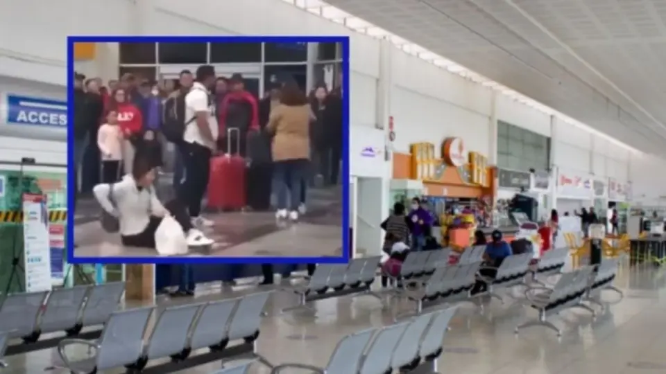 Mujer confronta a su marido al escapar con su amante en terminal de buses